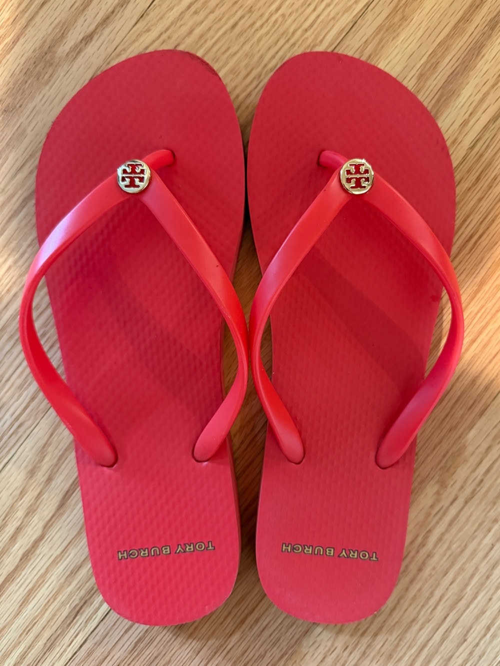 Tory Burch Coral Logo Flip Flop Sandals